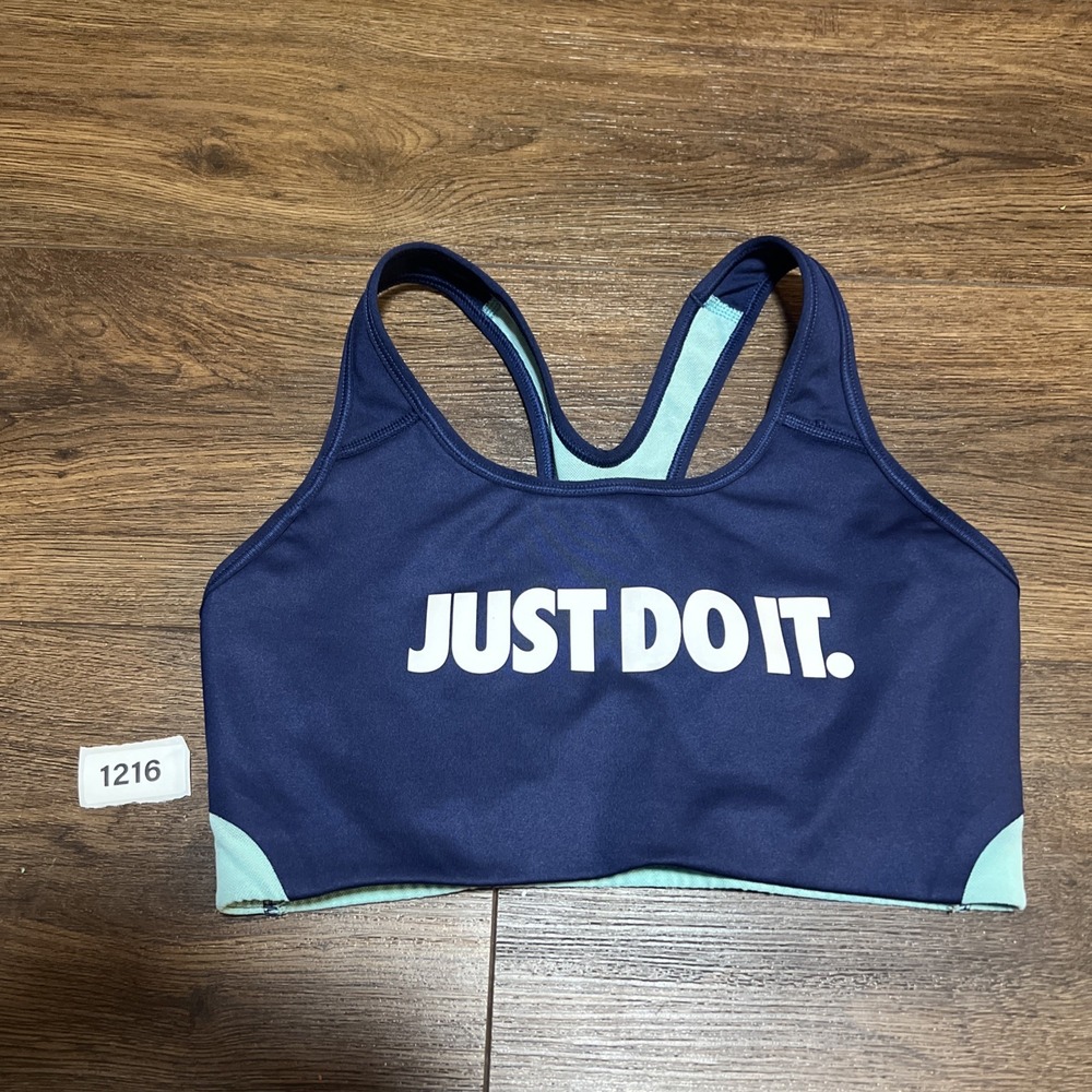 Nike Women's Pro Sports Bra Classic Swoosh Cooling blue Medium